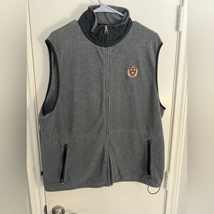 Men’s L Gray Harvard University Fleece Vest
